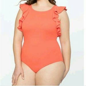 NWOT Eloquii Ruffle Sleeve Hem Bodysuit Size 18